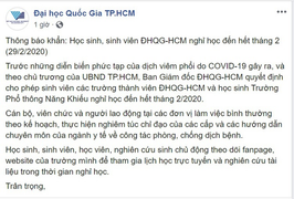 Nhiều đại học tại TP.HCM thu hồi thông báo đi học từ ngày 17/2